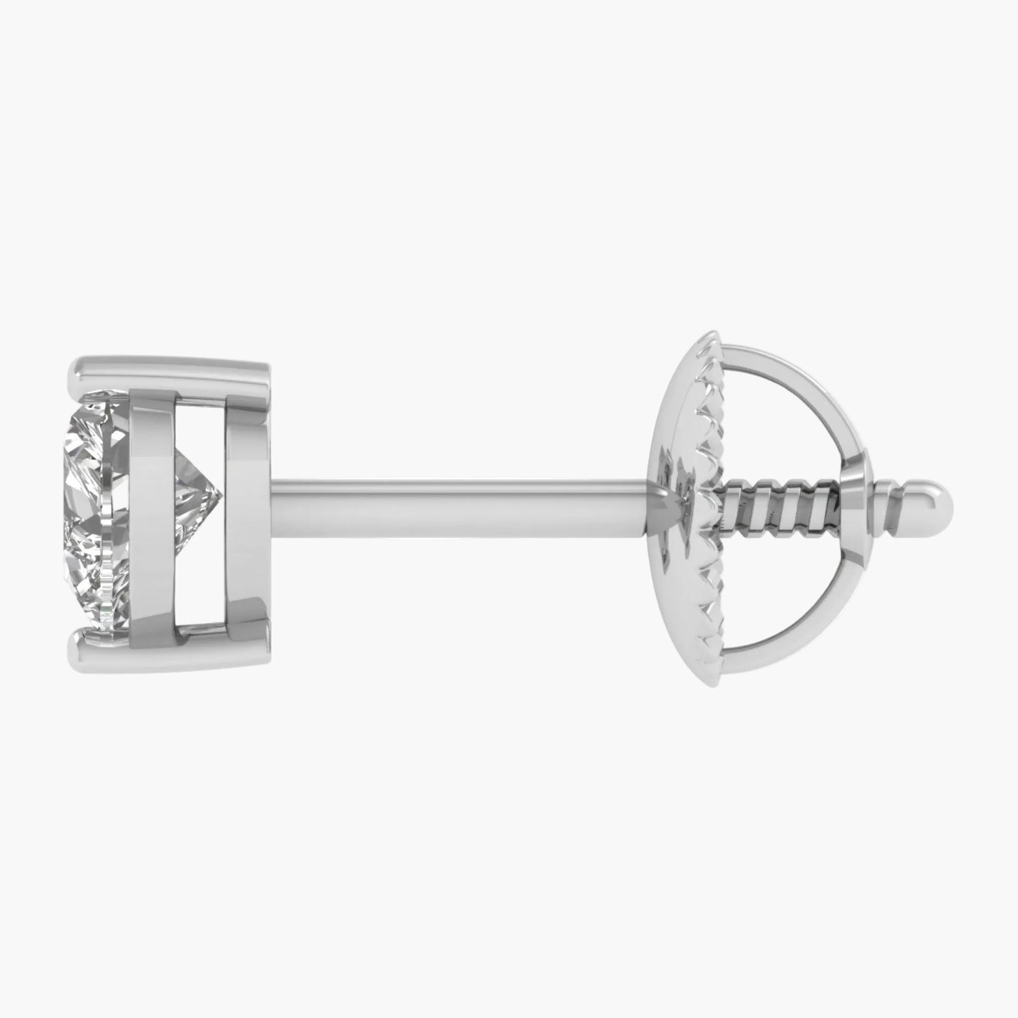 Diamond stud earring on a white background