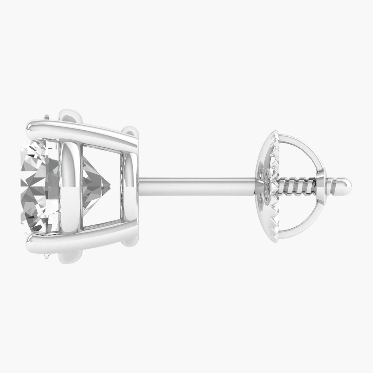 Diamond stud earring on a white background