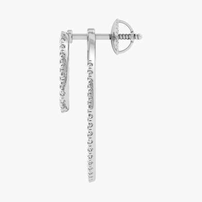 Silver hoop earrings on a white background