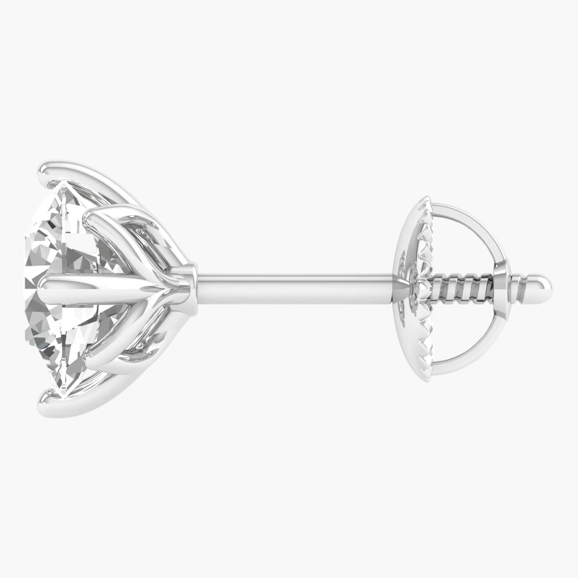 Diamond stud earring on a white background