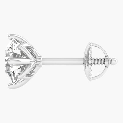 Diamond stud earring on a white background