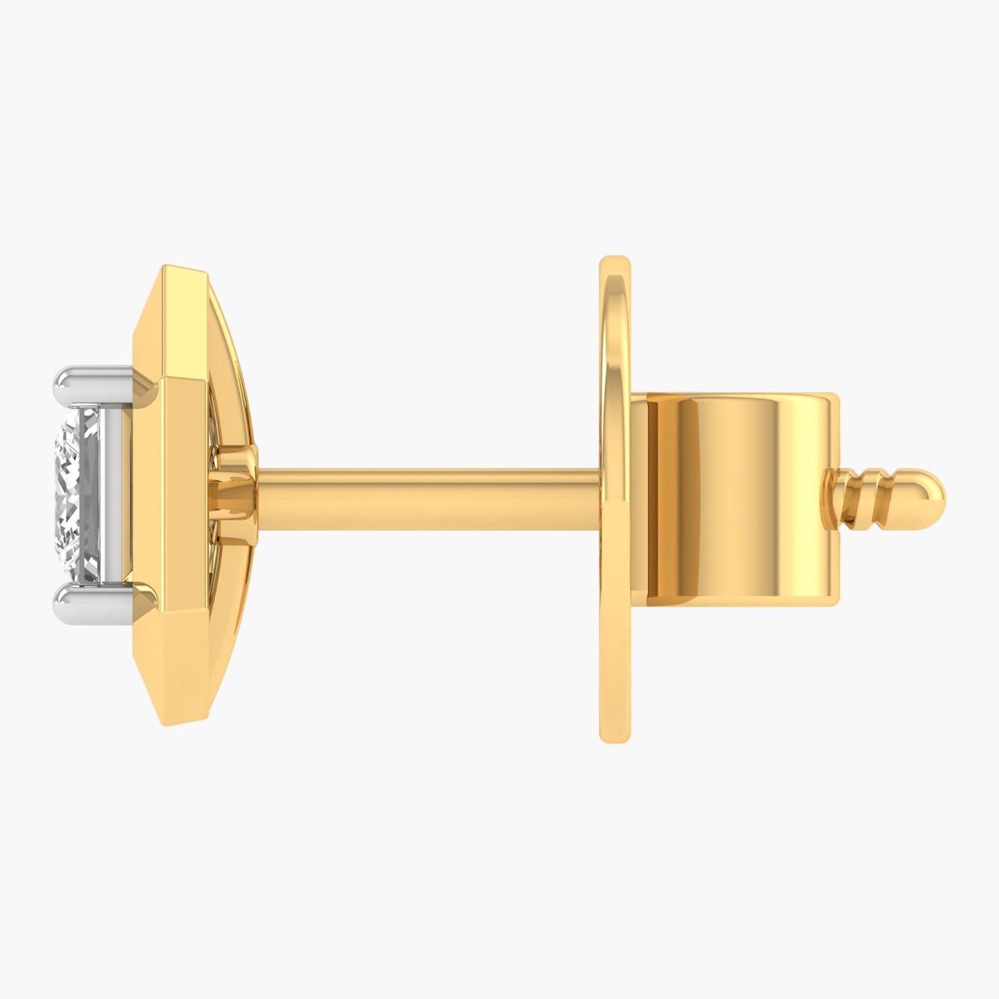 Princess-Cut Diamond Octagonal Stud Earrings