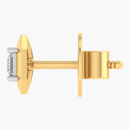 Princess-Cut Diamond Octagonal Stud Earrings
