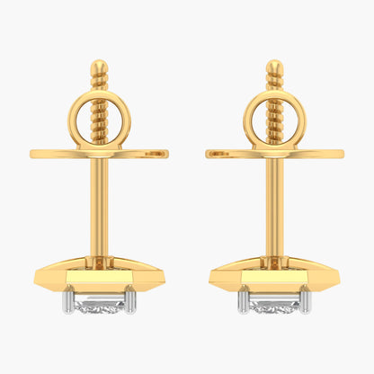 Princess-Cut Diamond Octagonal Stud Earrings