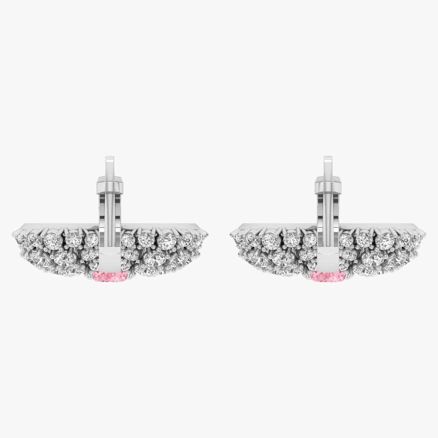 Pair of earrings with diamond accents on a white background