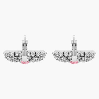 Pair of earrings with diamond accents on a white background
