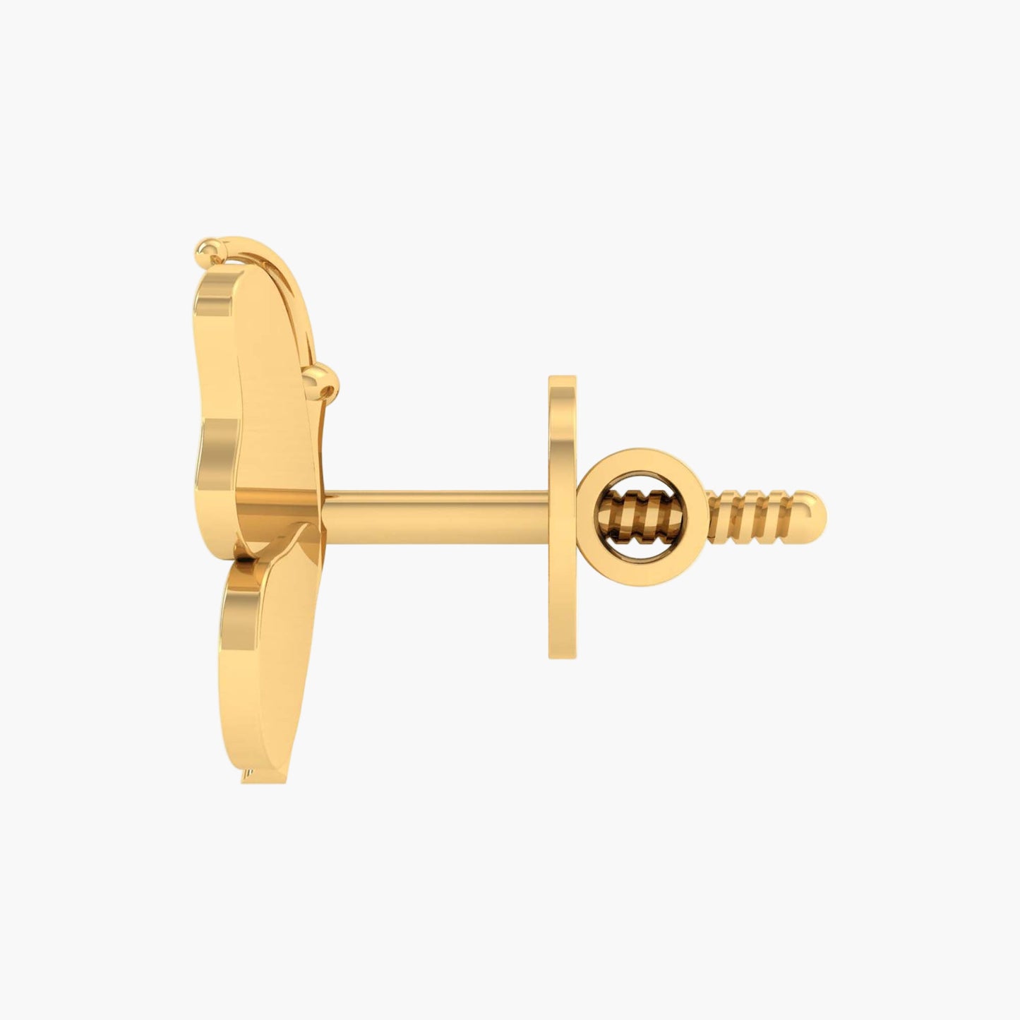 Gold earring on a white background