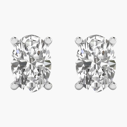 Oval Auspicious Diamond Earrings