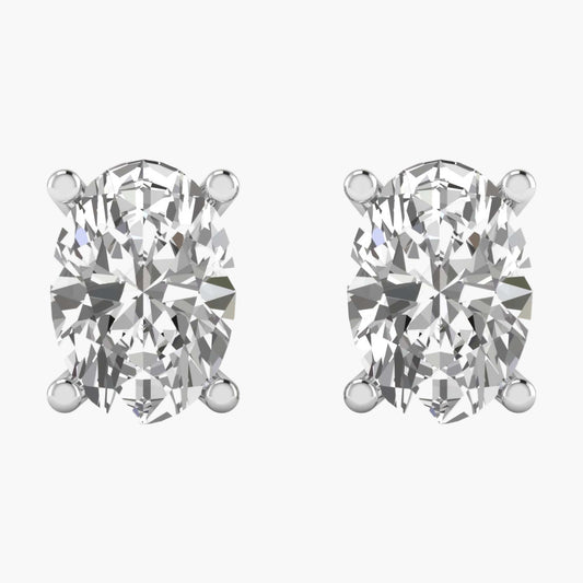Oval Auspicious Diamond Earrings