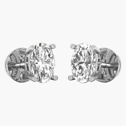 Oval Auspicious Diamond Earrings