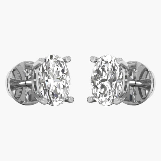 Oval Auspicious Diamond Earrings