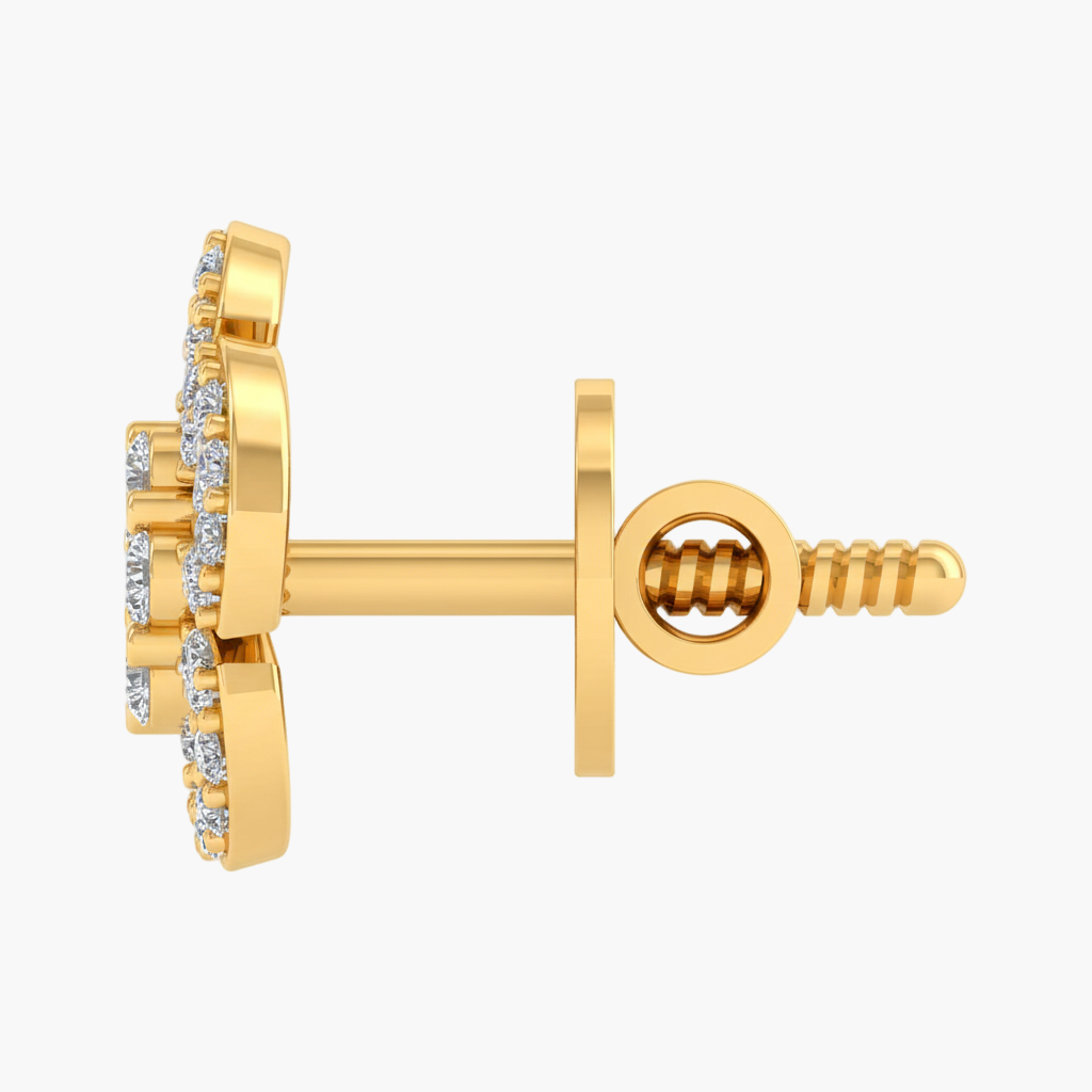 Openwork Flower Cluster Diamond Earrings