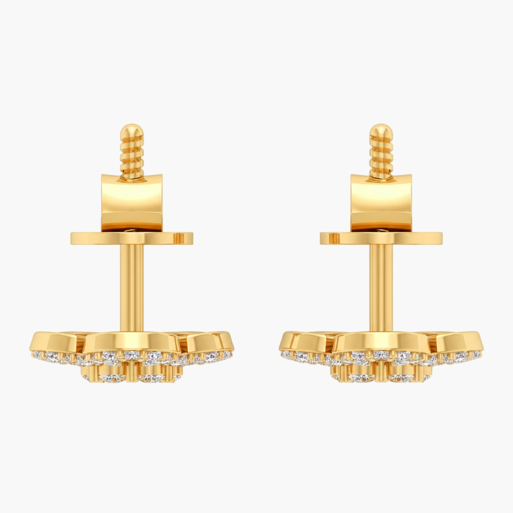 Openwork Flower Cluster Diamond Earrings