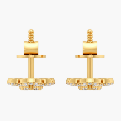 Openwork Flower Cluster Diamond Earrings