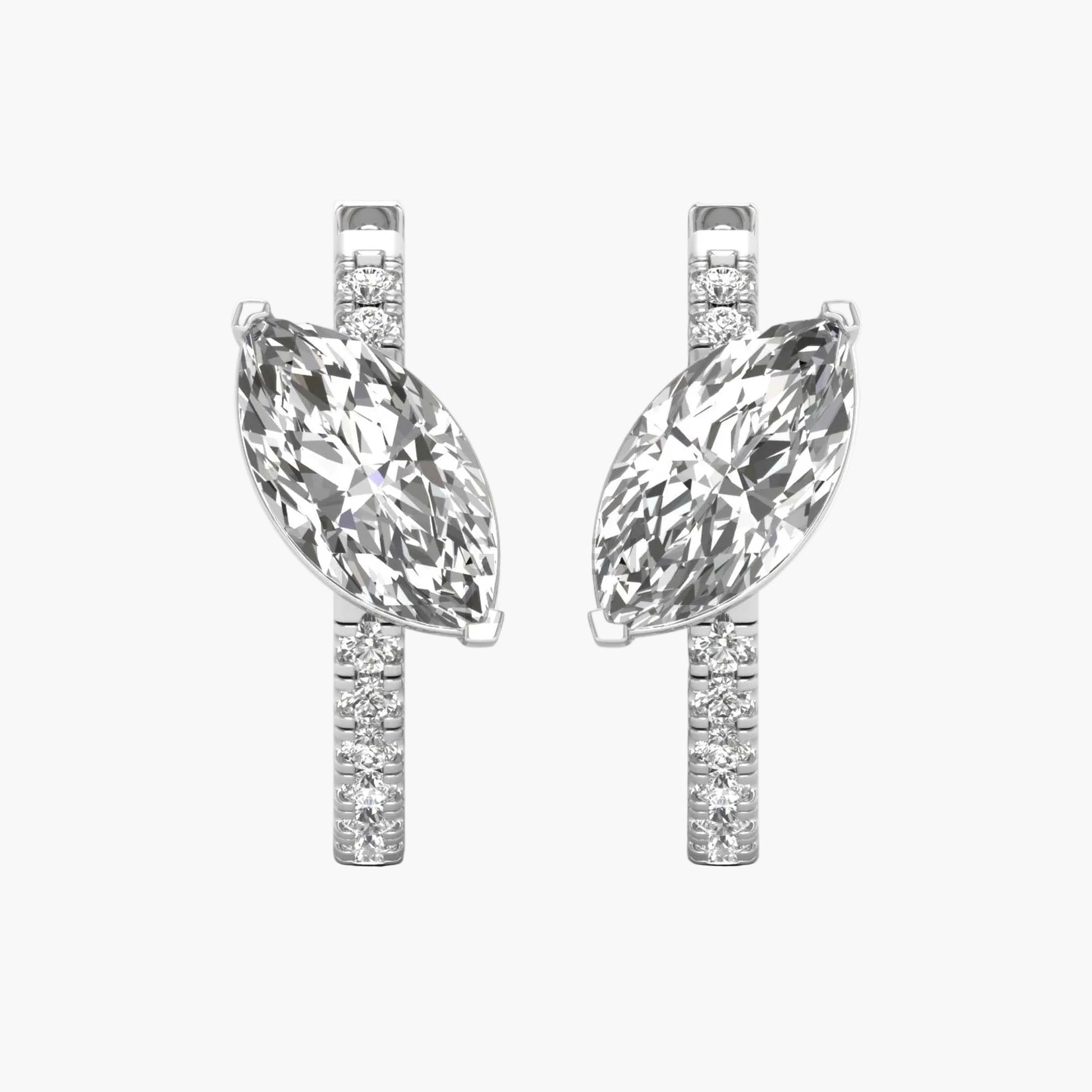 Pair of diamond earrings on a white background