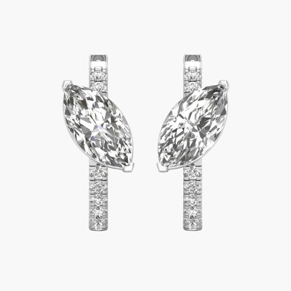 Pair of diamond earrings on a white background