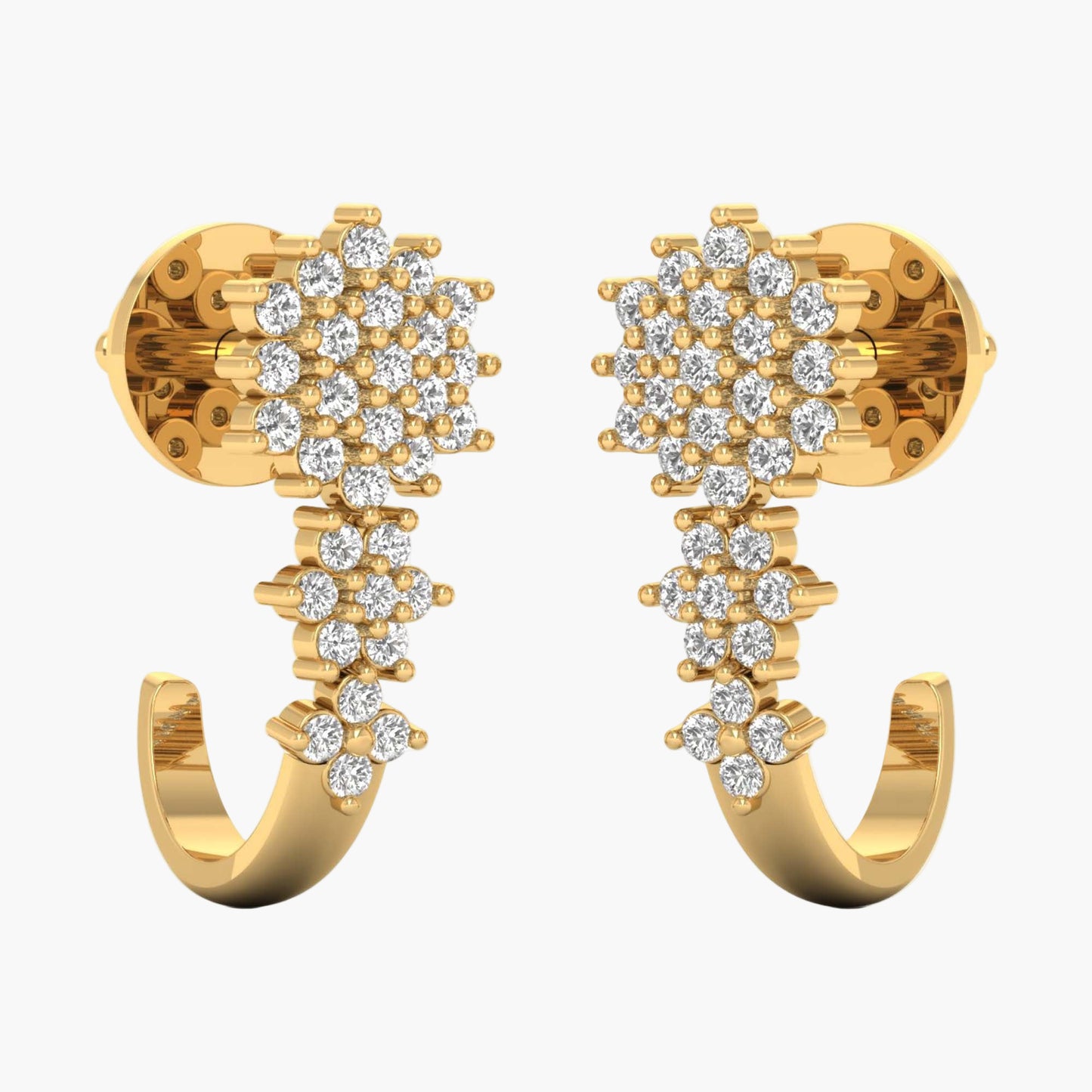 Cascading Cluster Diamond Earrings