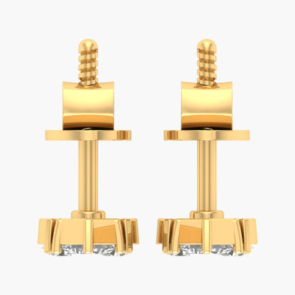 Trinity Pyramid Cluster Stud Diamond Earring