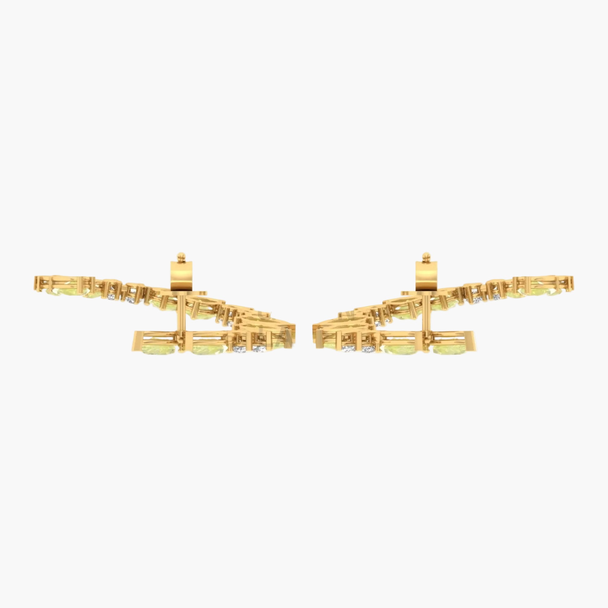Gold bracelet on a white background