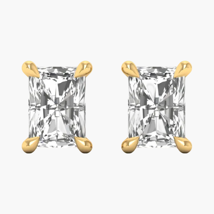 Minimalist Rectangle Cut Diamond Earrings