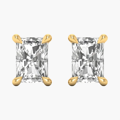 Minimalist Rectangle Cut Diamond Earrings