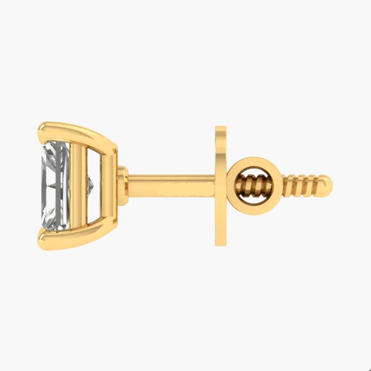 Minimalist Rectangle Cut Diamond Earrings