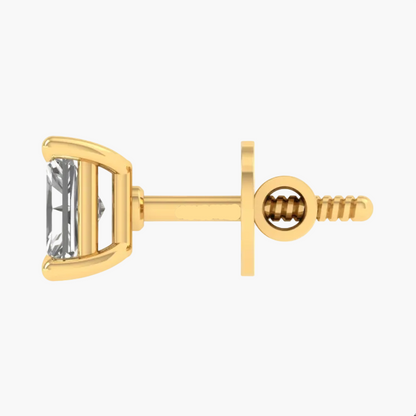 Minimalist Rectangle Cut Diamond Earrings