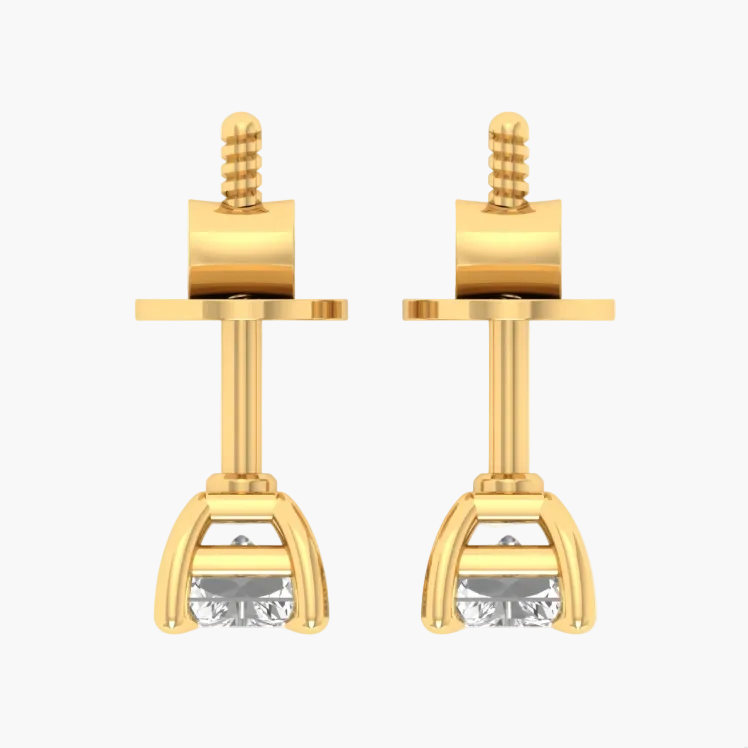 Minimalist Rectangle Cut Diamond Earrings