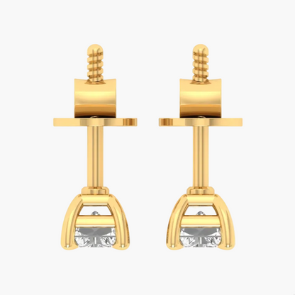 Minimalist Rectangle Cut Diamond Earrings