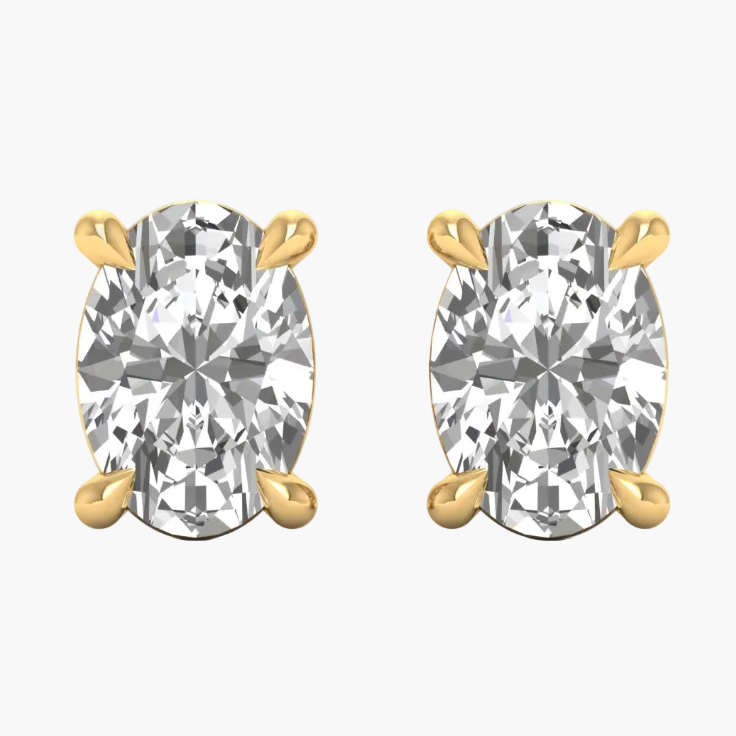 Classic Oval-Cut Diamond Solitaire Earrings