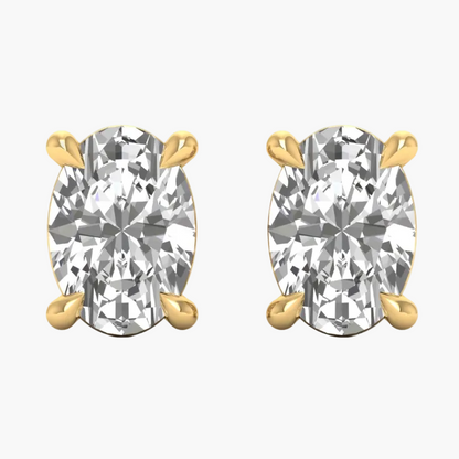Classic Oval-Cut Diamond Solitaire Earrings