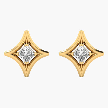 Star Frame Princess Diamond Earrings
