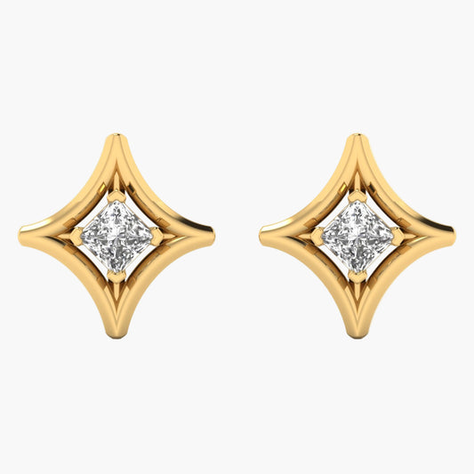 Star Frame Princess Diamond Earrings