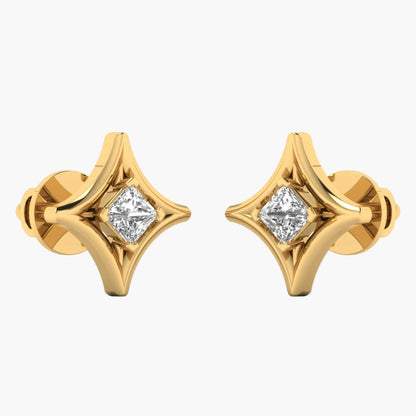 Star Frame Princess Diamond Earrings