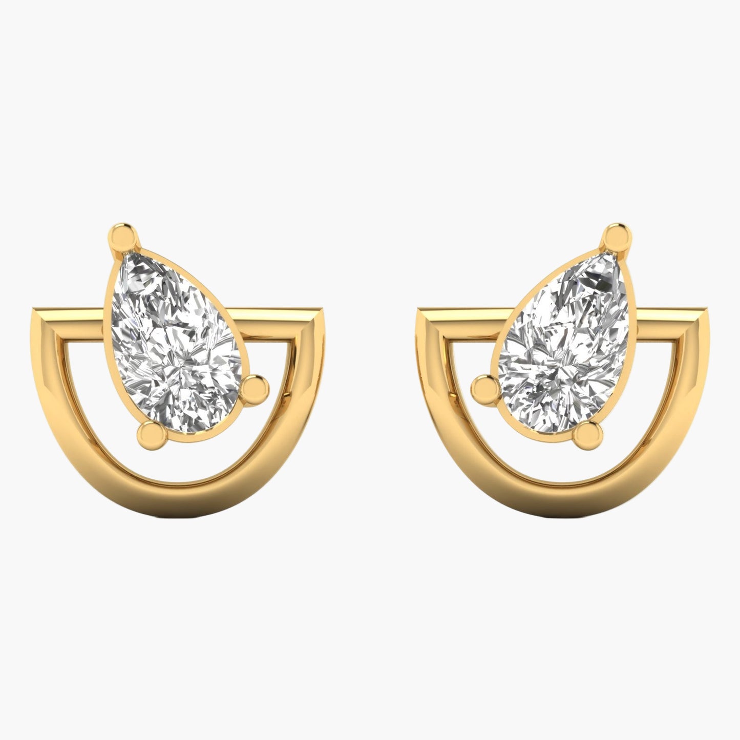 Horseshoe Pear Diamond Earrings