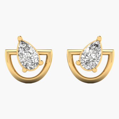 Horseshoe Pear Diamond Earrings