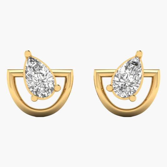 Horseshoe Pear Diamond Earrings