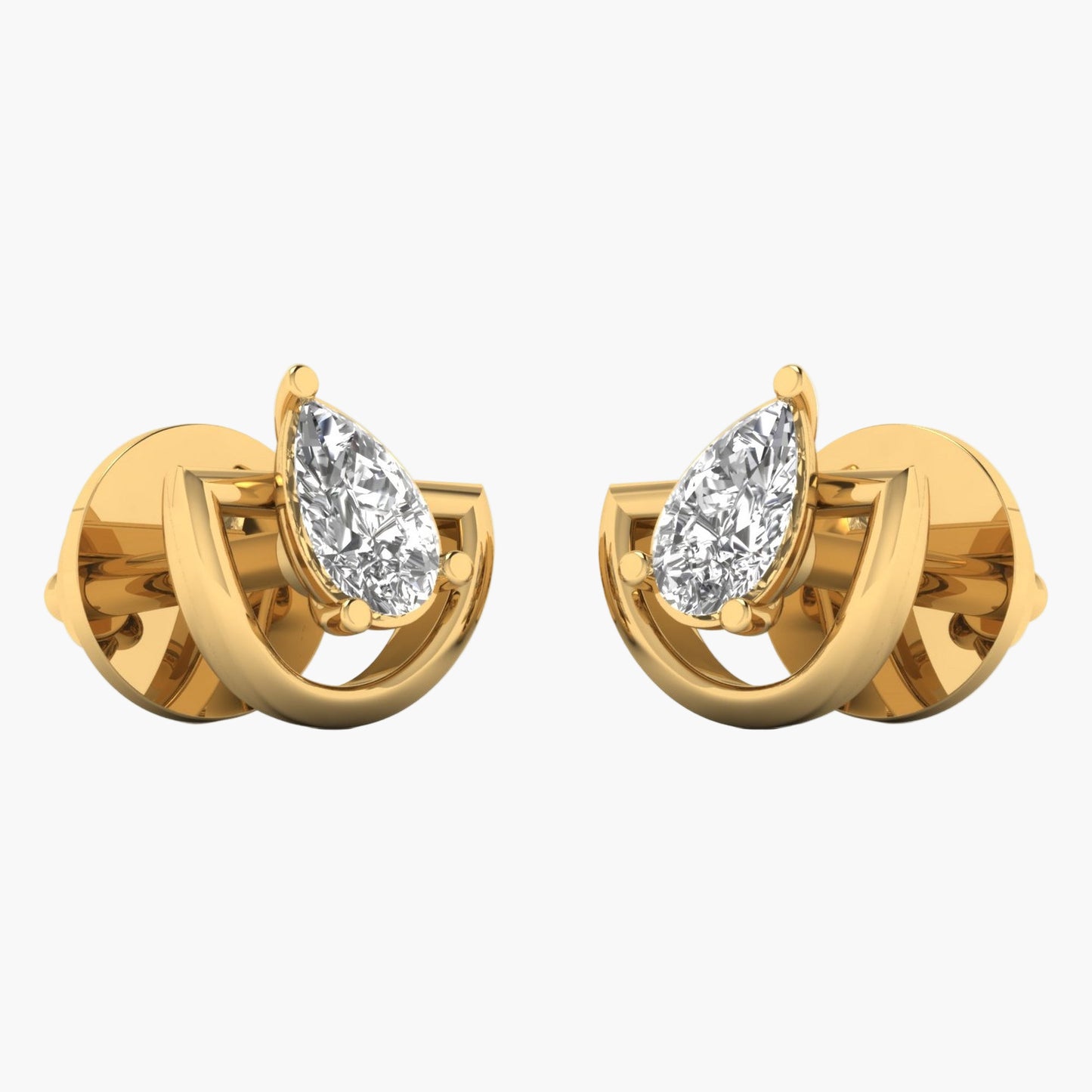 Horseshoe Pear Diamond Earrings