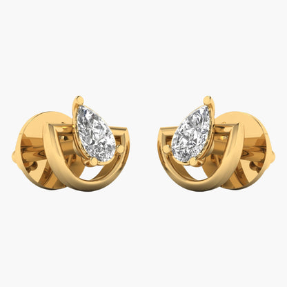 Horseshoe Pear Diamond Earrings
