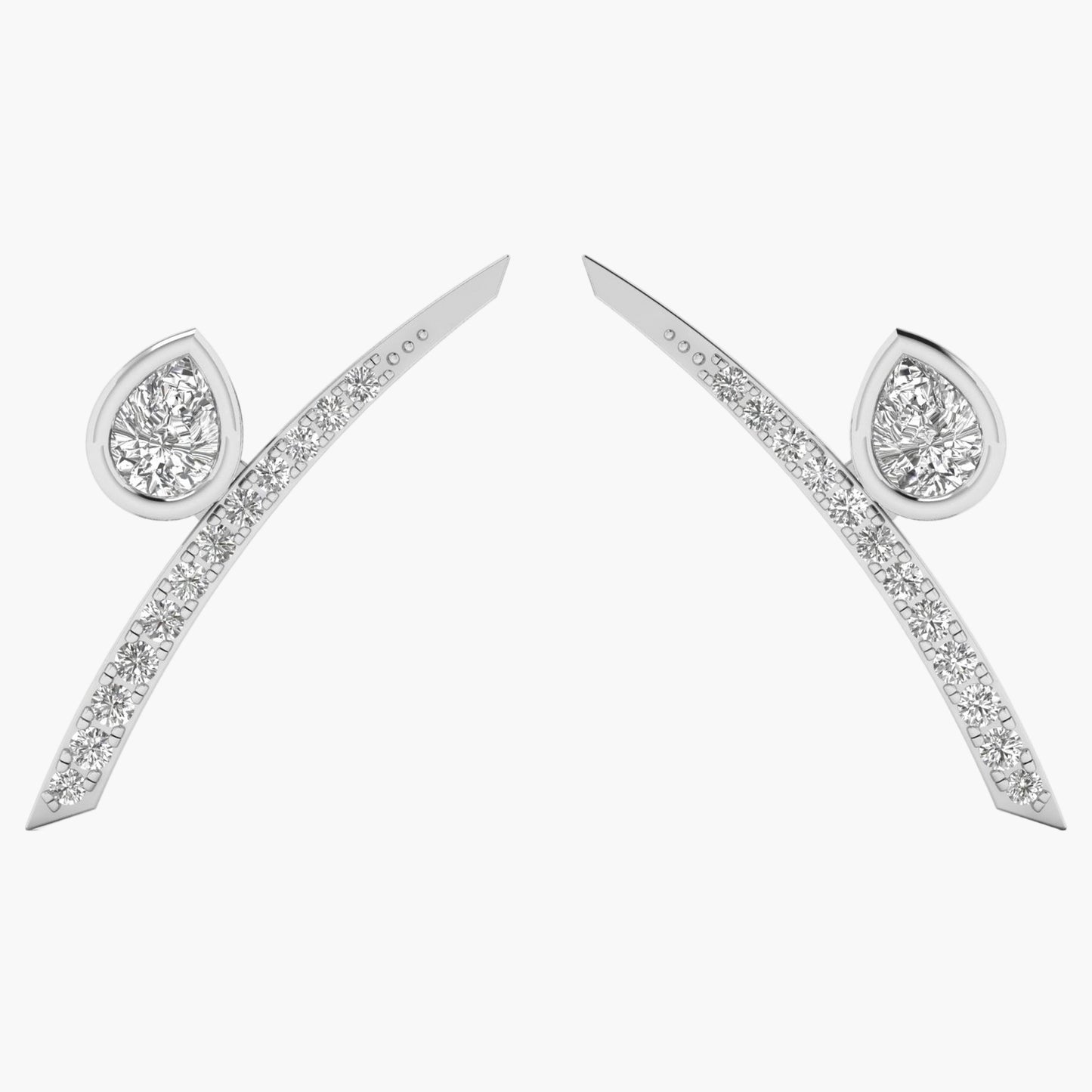 Sword Cut Diamond Earrings