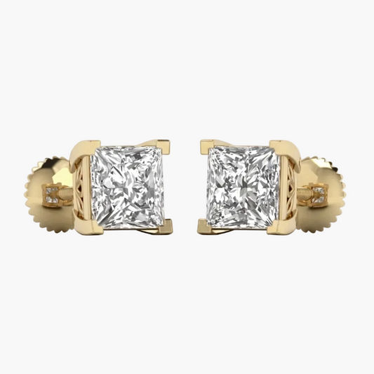Signature Minimalist Princess Diamond Earrings
