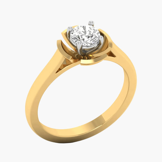 Gold ring with a diamond on a white background, branded 'Green Lab'.