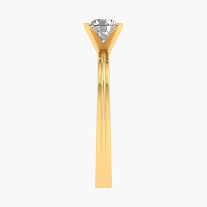 Gold hair stick with a clear gemstone on a white background