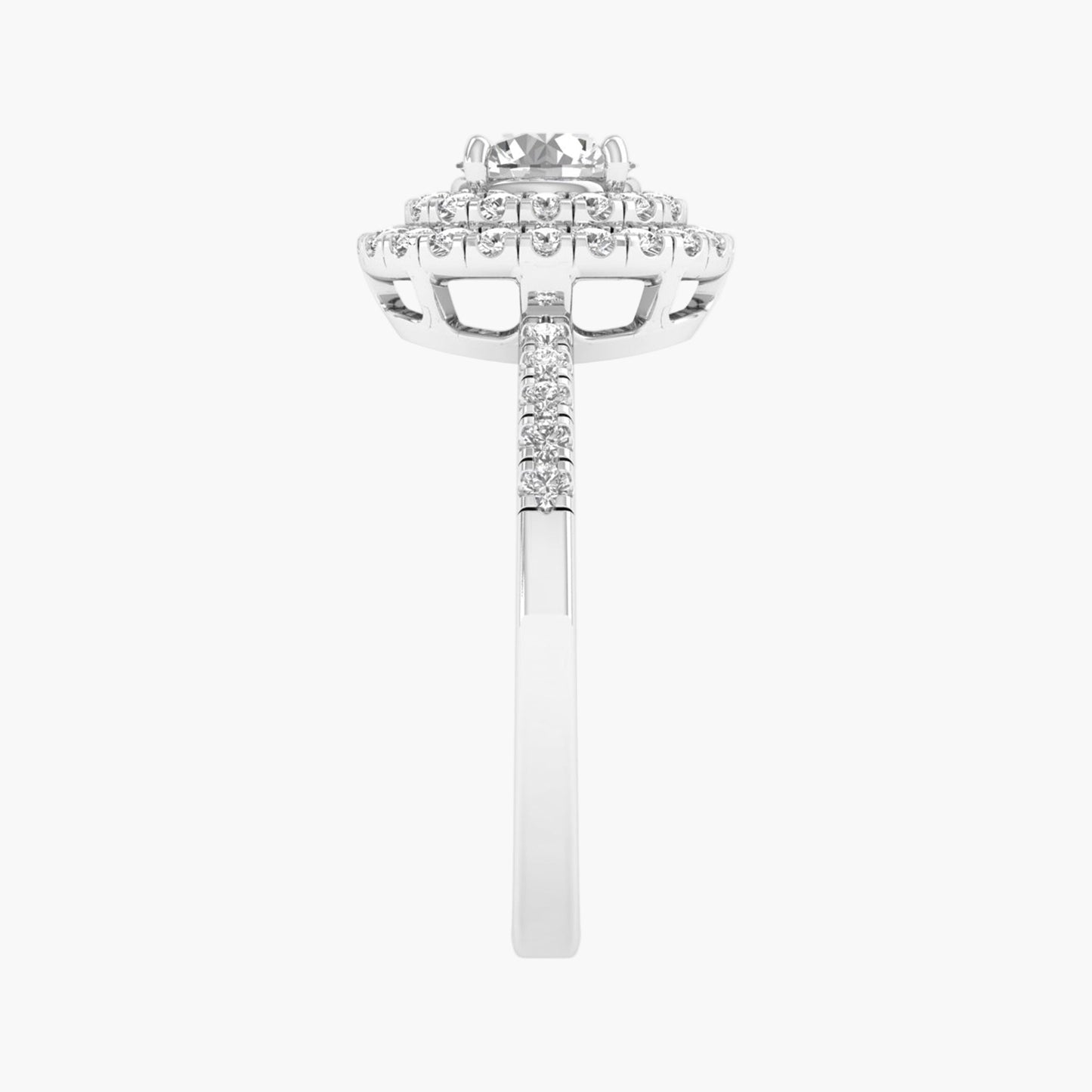 Classic Double Halo Round Diamond Ring