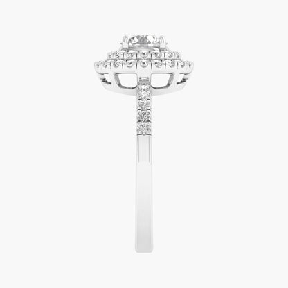 Classic Double Halo Round Diamond Ring