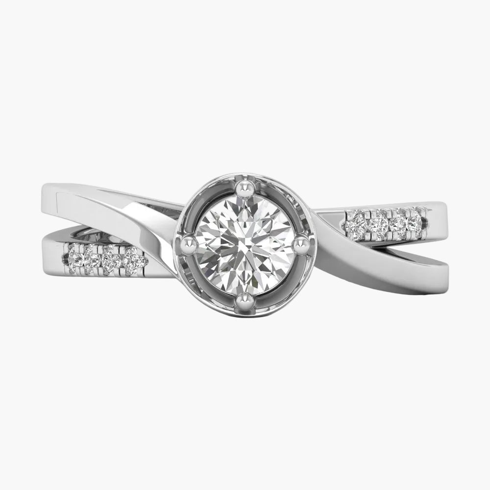 Diamond ring with a white background