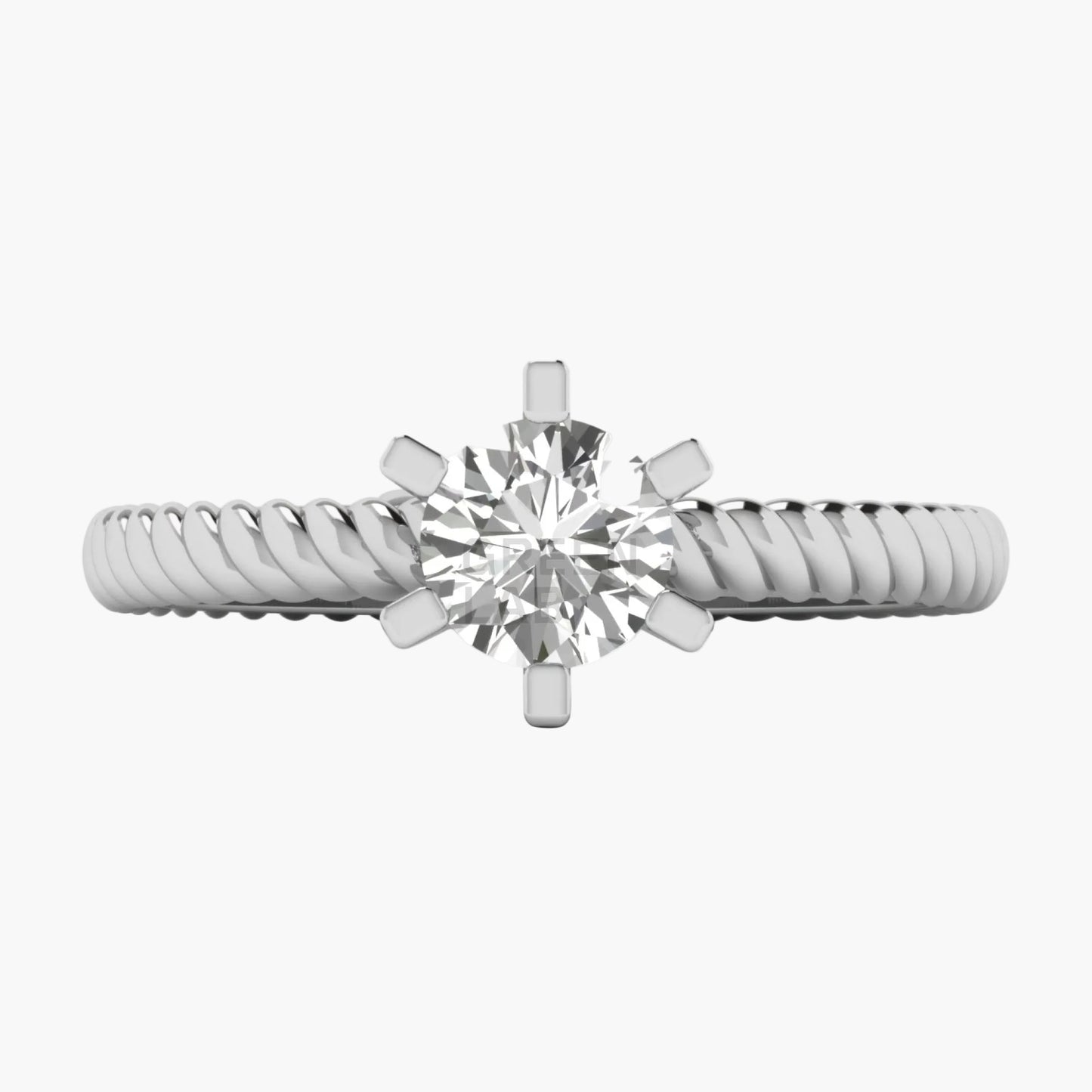 Diamond ring with a white background