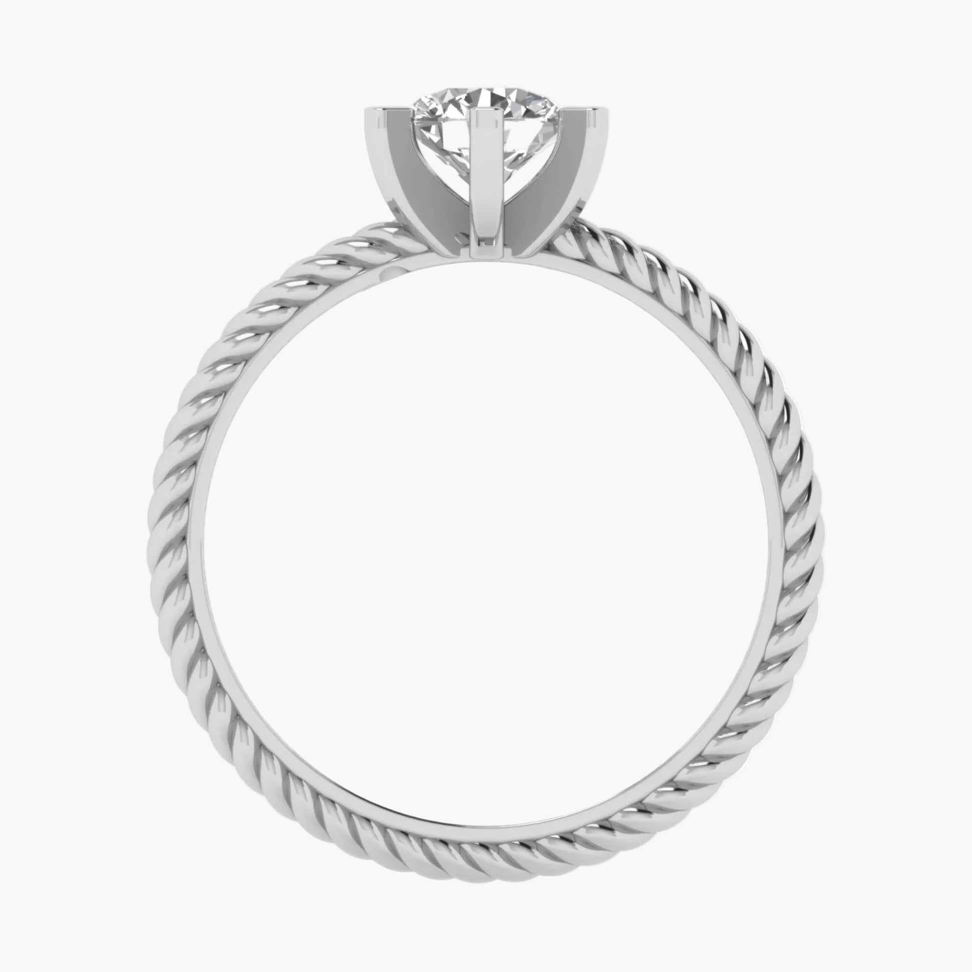 Silver ring with twisted design on a white background, featuring the brand 'Green Lab'.