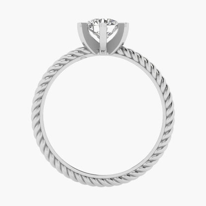 Silver ring with twisted design on a white background, featuring the brand 'Green Lab'.