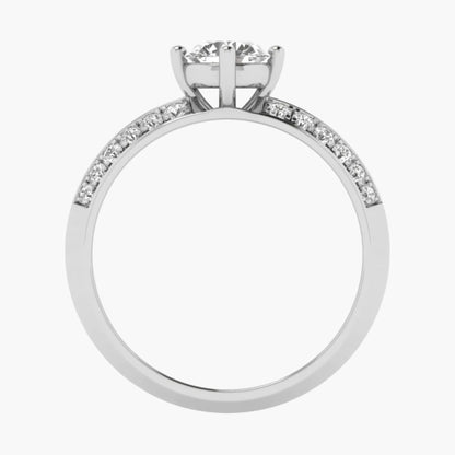 Diamond ring with 'Green Lab' branding on a white background